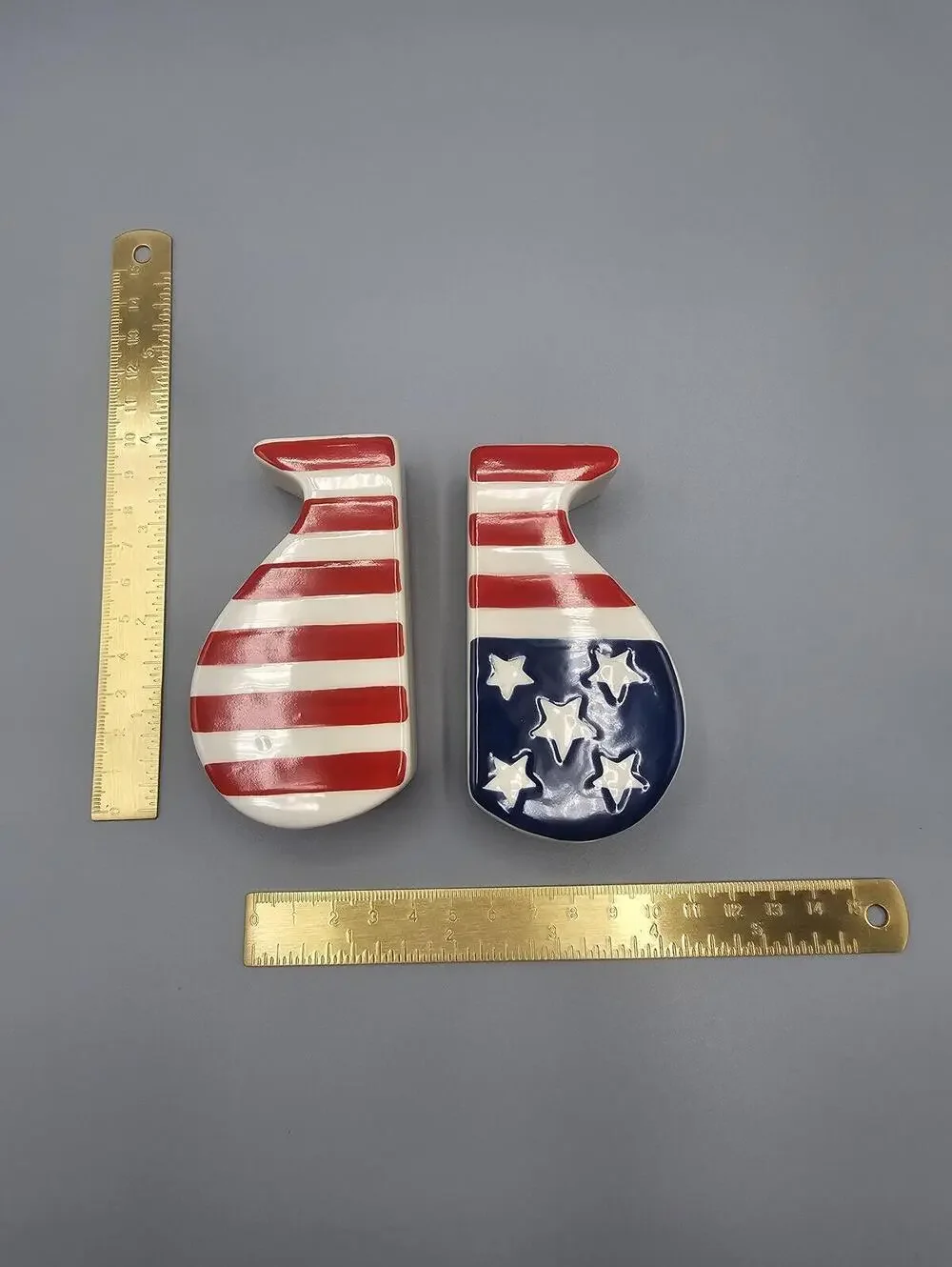 American Flag Ceramic Salt and Pepper Shakers